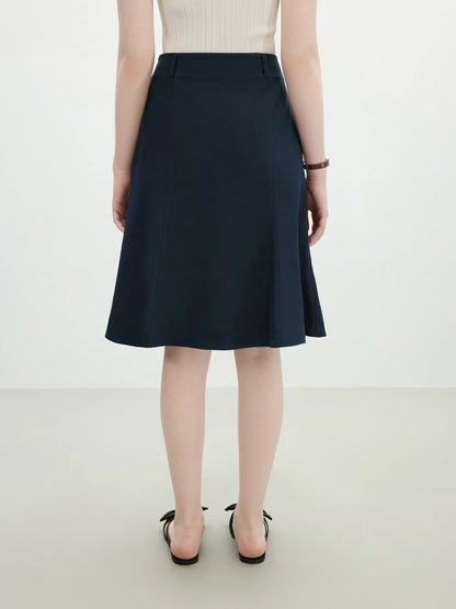 White Mermaid A-Line Skirt 2025 Summer High-Waisted Office Evening Chiffon Tailored Elegance Casual Loose Skirts 25FS12166