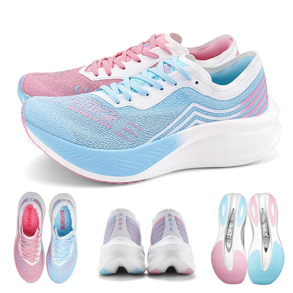 Professional Running Shoes Man Nylon Carbon Plate Athletic Training Sport Shoes Outdoor Non-slip Original Sneakers