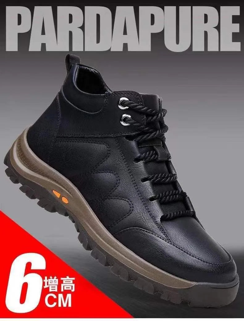 Men’s Winter Sneakers High Top Leather Lined Hiking Casual Sports Shoes