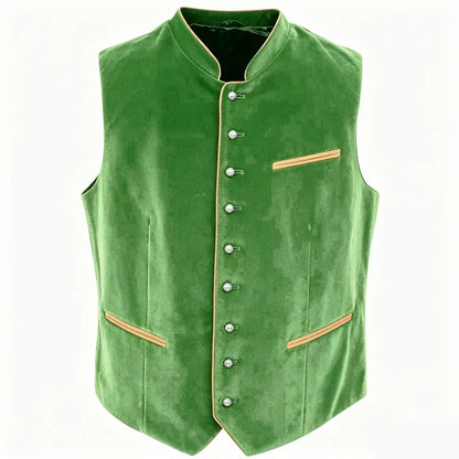 Men Vest Black Suede Velvet High Neck Single Breasted Waistcoat For Wedding Banquet Business Work Casual Daily Men Suit Vest