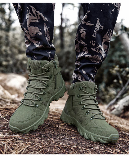 Men Boots Outdoor Combat Ankle Boot Tactical Boots for Man Anti-Slip Motocycle Boots Climbing Hiking Shoes Size 39-46