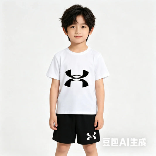 2-13Y Kids Spring & Autumn Casual Cartoon & Letter Print 2-Piece Set Hoodie & Jogging Pants Tracksuit Outfits for Boys & Girls