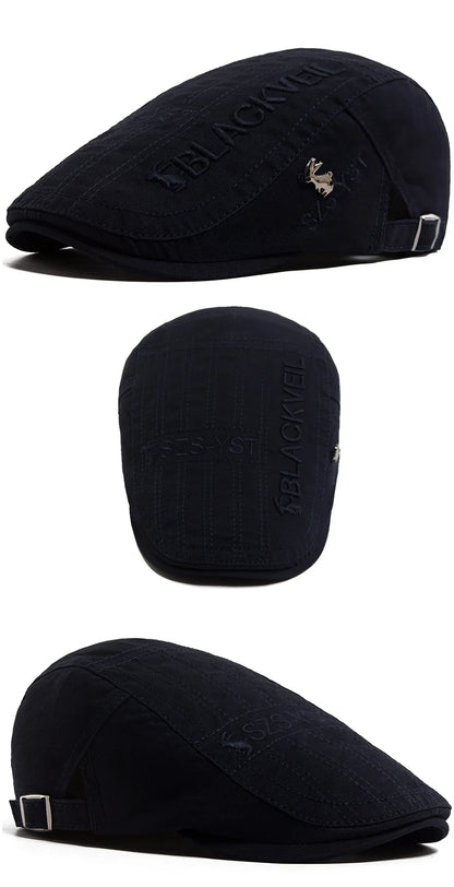 Men Beret Fashion Rabbit Embroidery Flat Caps Spring Summer Visor For Male Fashion Vintage Newsboy Cap Casual Berets Adjustable