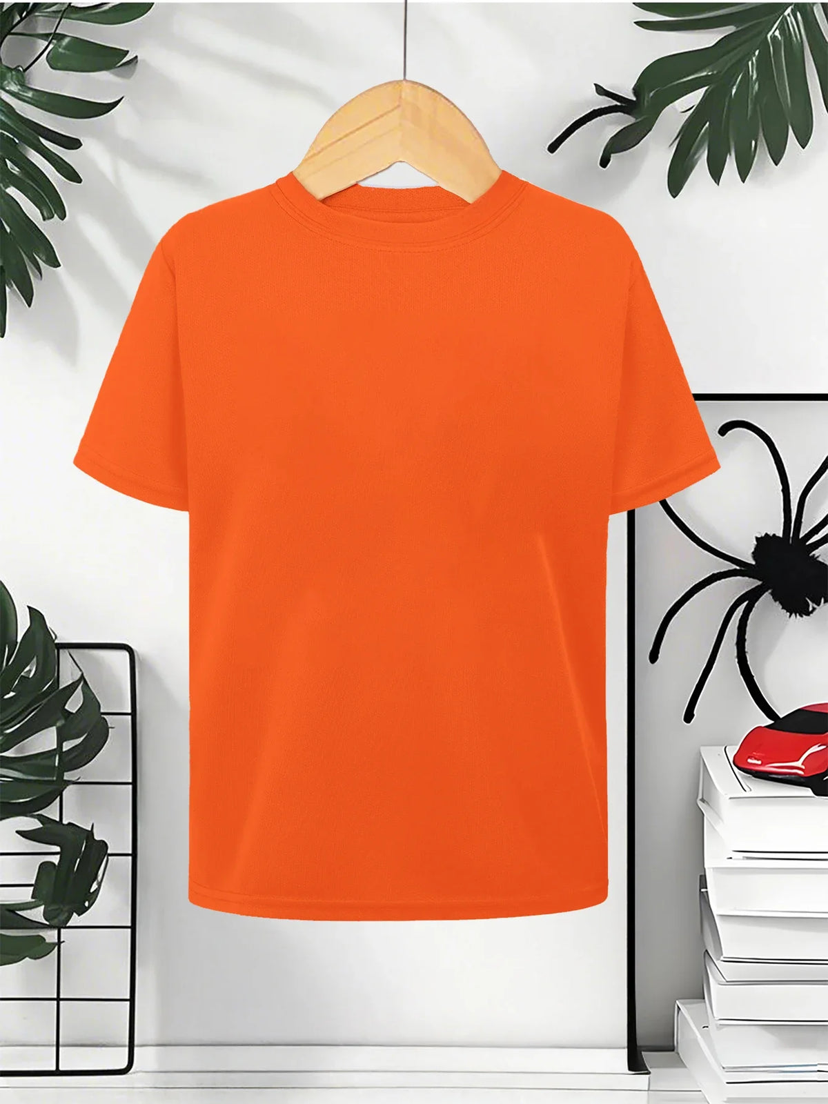 Men's summer fashion casual loose pattern printed sports round neck short sleeved quick drying T-shirt top