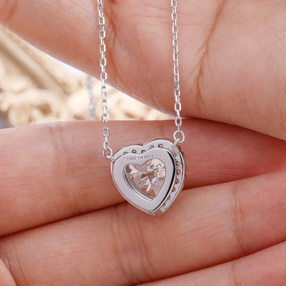 1-4 Carat Heart Cut Moissanite Halo Pendant Necklace for Women 925 Sterling Silver Love Necklace Anniversary Gift Fine Jewelry
