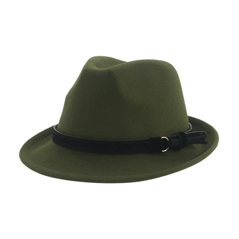 Hats for Women Fedora Winter Cowboy Hat Top Wool Khaki Green Black Jazz Caps Gentlemen Hats for Men Pamelas Y Tocados Para Bodas