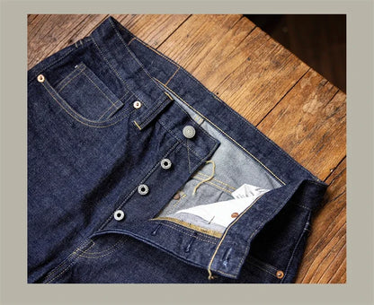 Red Tornado WW2 Model High Waist Loose Straight Men's Jeans 14oz Selvedge Denim Pants
