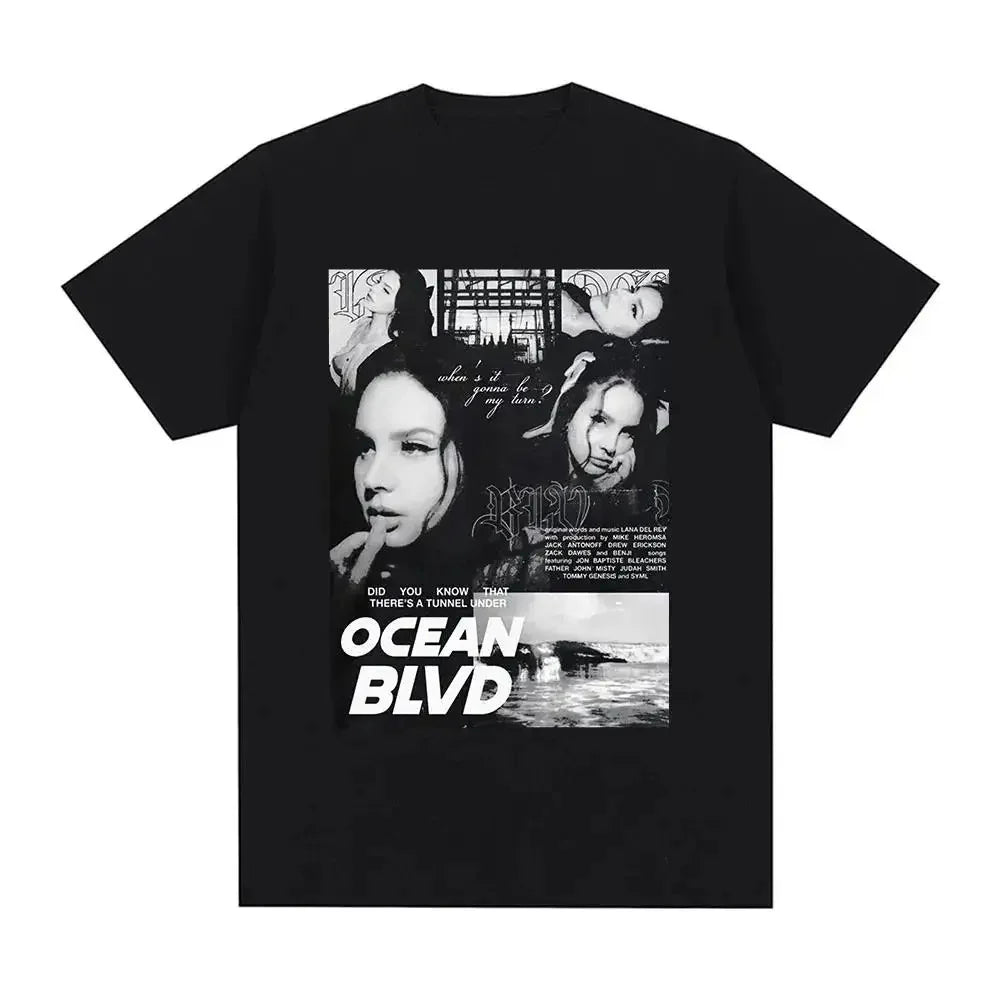 Singer Lana Del Rey Print T Shirt Women Fashion Hip Hop men's tshirts Streetwear Harajuku Short Sleeve T-Shirt Unisex summer tee
