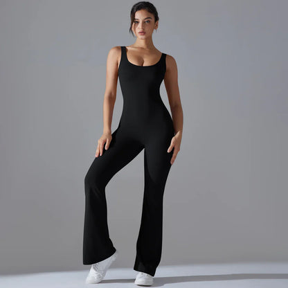 Sexy Back V Jumpsuit Gym Set Women Training Yoga Suit Sportswear Women Sports Jumpsuit Fitness Rompers Stretch Workout Bodysuits