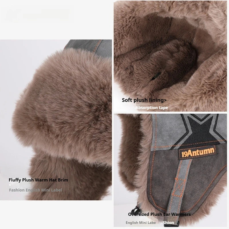 1pc Winter Warm Trapper Pilot Caps for Men,Hunting Warm Ear Flap Russian Winter Ski Cold Weather Bomber Hats