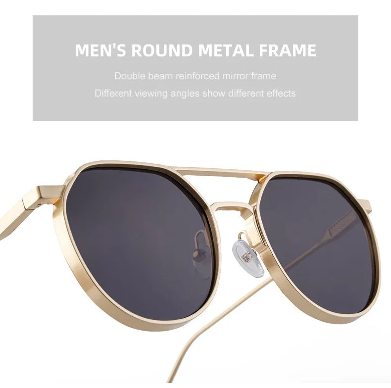 Vintage Punk Sunglasses For Men 2023 Retro Oval Steampunk Round Shades Luxury Lunette De Soleil Homme Gafas De Sol Hombre Lentes