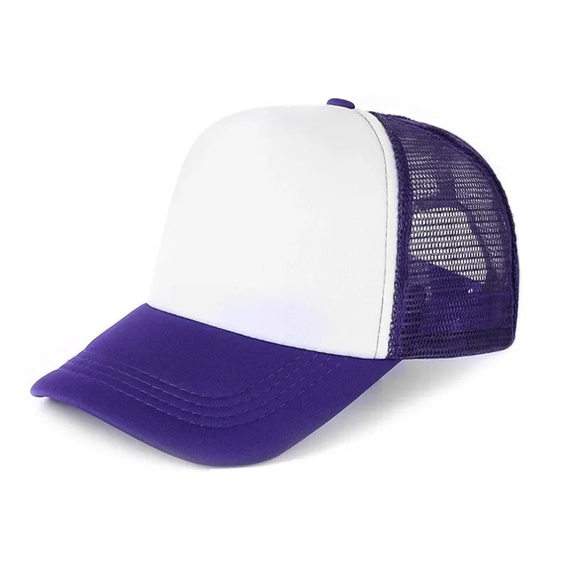 Unisex Cheaper 5 Panel Trucker Hat For Adult Summer Net Baseball Cap Men Women Sponge Mesh Adjustable Sun Hat Visor
