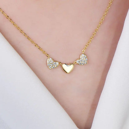GRA Certified Full Round Moissanite Delicate Love Heart Pendant Necklace for Women 14K Gold Filled Fine Jewelry Gifts