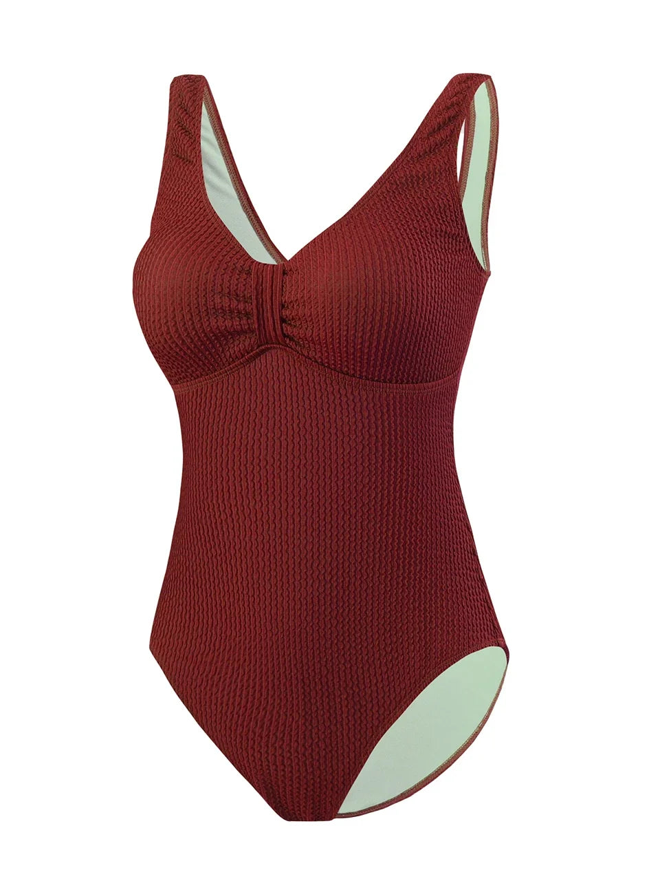 Slim V Neck Swimsuit Women 2025 New One Piece Vacation Swimwear Solid Bodysuit Female Bathers Swimming Monokini Summer Beachwear