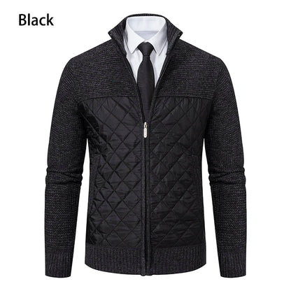 Autumn Winter Sweater Men's Loose Cardigan New Cold High Neck Jumpers Patchworked Windbreaker Casual Jackets