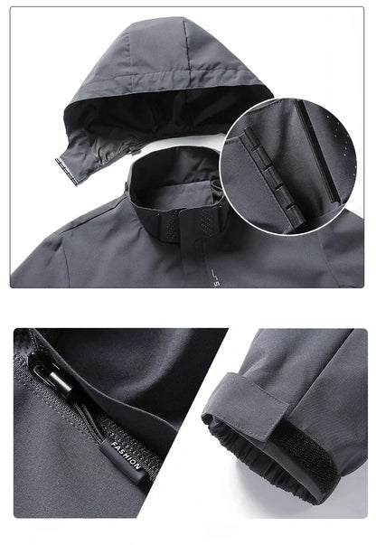 Men's Outdoor Waterproof Raincoat Lightweight Cycling Coat with Hood Streetwear Hiking Windproof Jacket Climbing Outdoor Jackets