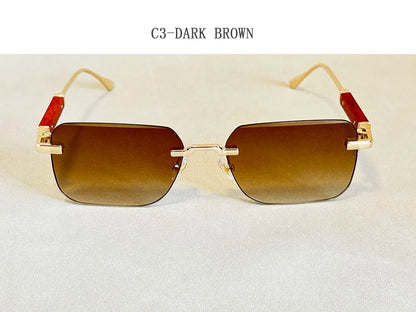Vintage Square Sunglasses For Men Rimless Sunglasses Women Trendy Retro Fashion Glasses Gafas De Sol Hombre Lunette Soleil Femme