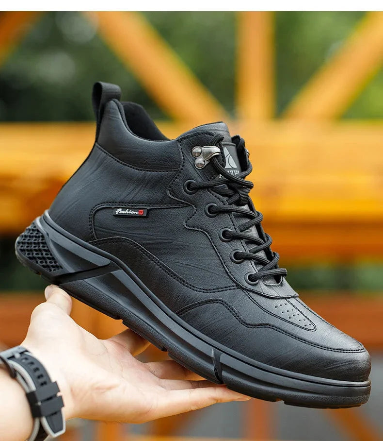 Comfortable safety sneaker for men winter anti-slip boots man construction indestructible black work boots steel nose work shoes
