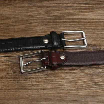 3.5CM Pure Cowhide High Quality Genuine Leather Belts for Men Strap Male Pin Buckle Business Suit West Belt Jeans Cowboy Cintos