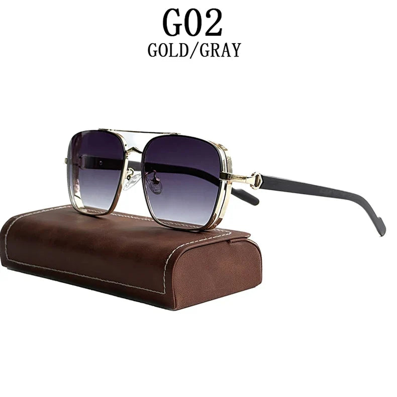 Luxe Sunglasses For Men Wooden Square Sunglasses Women Trendy Vintage Fashion Glasses Retro Trending Gafas De Sol Hombre Lunette