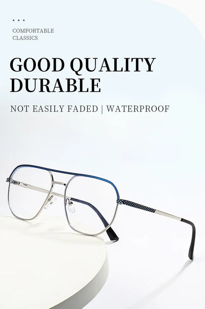 Fashion Metal Eyeglasses Frames New Double-Beam Eyeglasses Frames Anti-Blue Light Eyeglasses Customizable Prescription