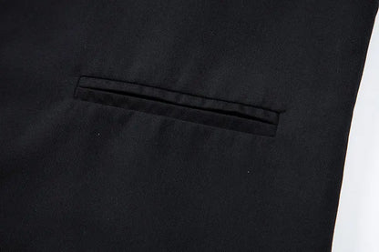 Men's Wedding and Party Vest with Diagonal Front Placket and Single-Button Closure