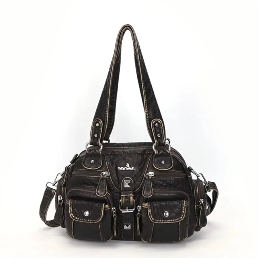 Vintage Women Handbags Fashion Satchel PU Shoulder Bag Top-handle Handbag Dumpling Pack Gifts Shoulder Bags Phone Money Pack