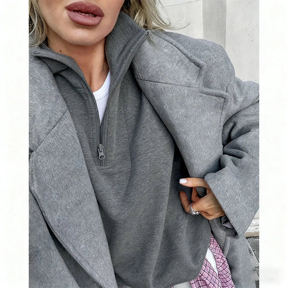 Original Pink Winter Lamb Fleece Hoodie Women Zipper Lapel Pullover флисовая кофта женская кофта женская