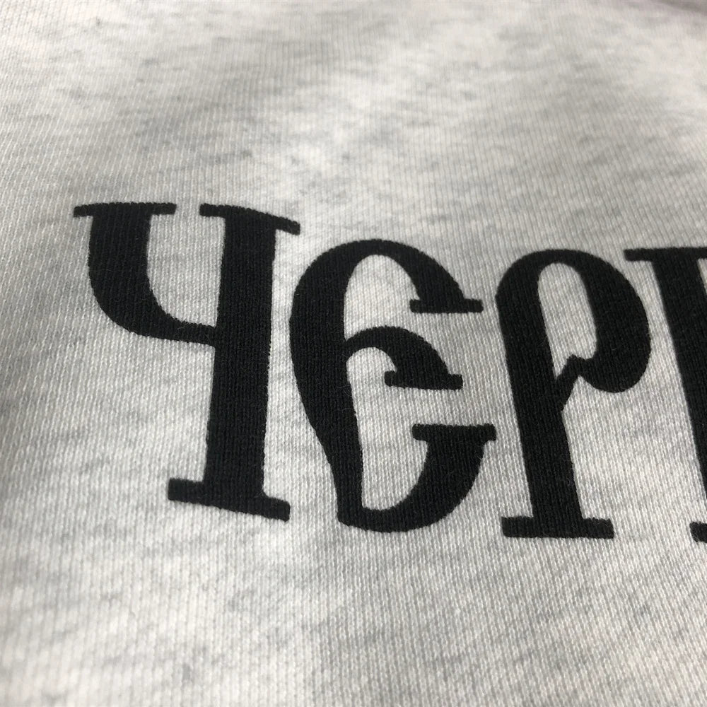 Fashion 1:1 KANYE WEST Streetwear Sweatshirt DONDA Printed Velvet Casual Loose Oversized Tops Hoodies Men