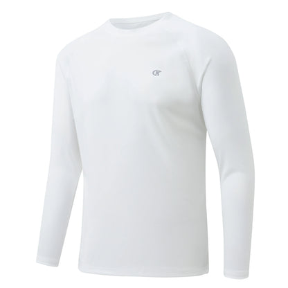 Men UPF 50+ Long Sleeve T-Shirt, Rash Guard Breathable Tops, Pullover Shirt for Sport Fishing Hiking Running Beach Surfing