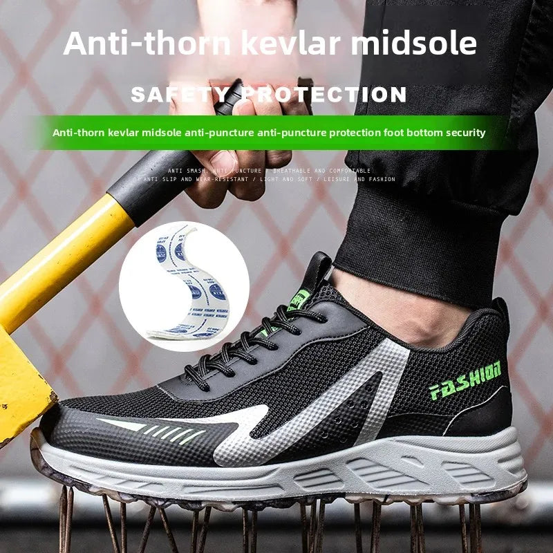 Fashion Insulation 6KV Plastic Toe Cap Labor Protection Shoes Anti Nail Indestructible Work Safety Boots Sneakers Male Footwear