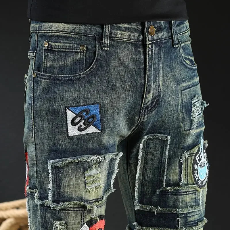 Trousers New Rock Work Wear Straight Jeans for Men Hip Hop Man Cowboy Pants with Pockets Casual Harajuku Classic Aesthetic Denim