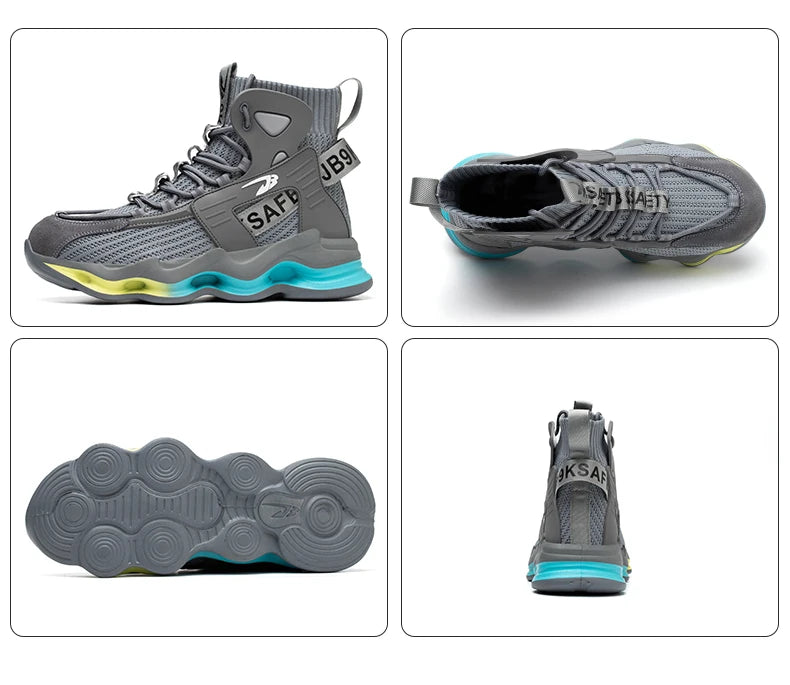 European Plus Size 50 Newest Design Men Wrok Safety Boots Anti-smash Steel Toe Cap Indestructible Construction Industry Shoes