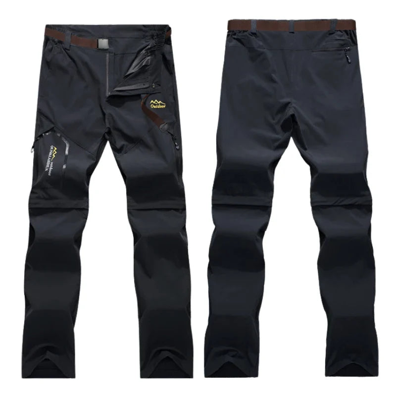 Men's Camping Hiking Pants Trekking Stretch Summer Quick Dry UV-Proof Outdoor Travel Trousers Detachable into Shorts
