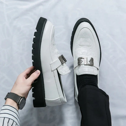 Mens Loafers Party Business Thick Soled Men Leather Shoes Dress Platform Shoes Comfortable Fashion New Casual Shoes for Men