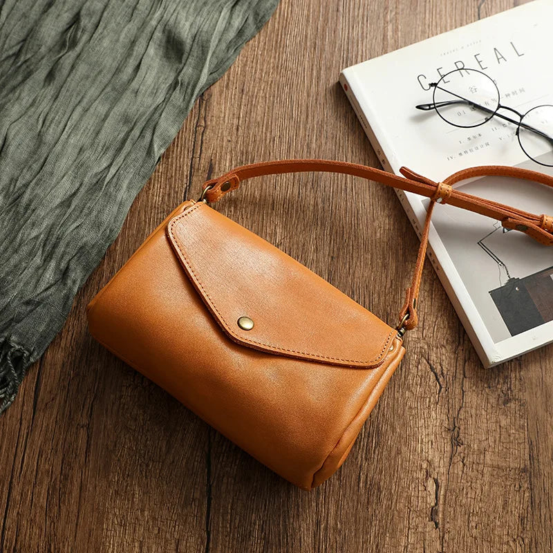 High Quality Genuine Leather Women Crossbody Bag New Style Multi-Layered Messenger Bags Small Female Mobile Phone Purse Bag
