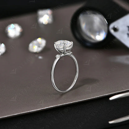 2CT Oval Cut Moissanite Solitaire Ring for Women Lab Grown VVS1 Diamond 9*7mm S925 Silver 18K Gold Wedding Fine Jewelry