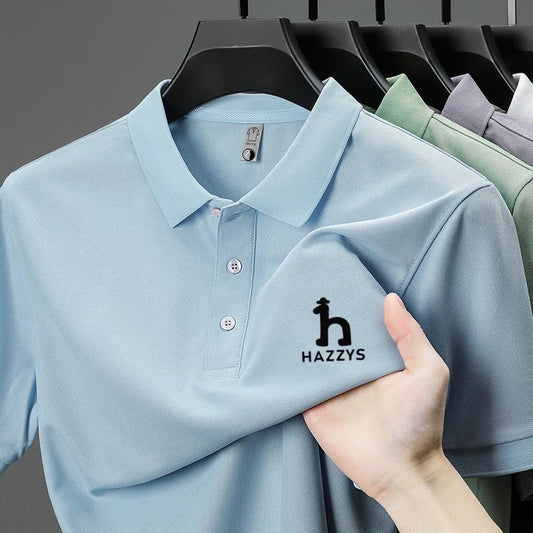 New Men's High End Brand Lape Short Sleeved Polo Shirt Summer Fashion Letter Print T-Shirt Casual Business Office Men's Clothing