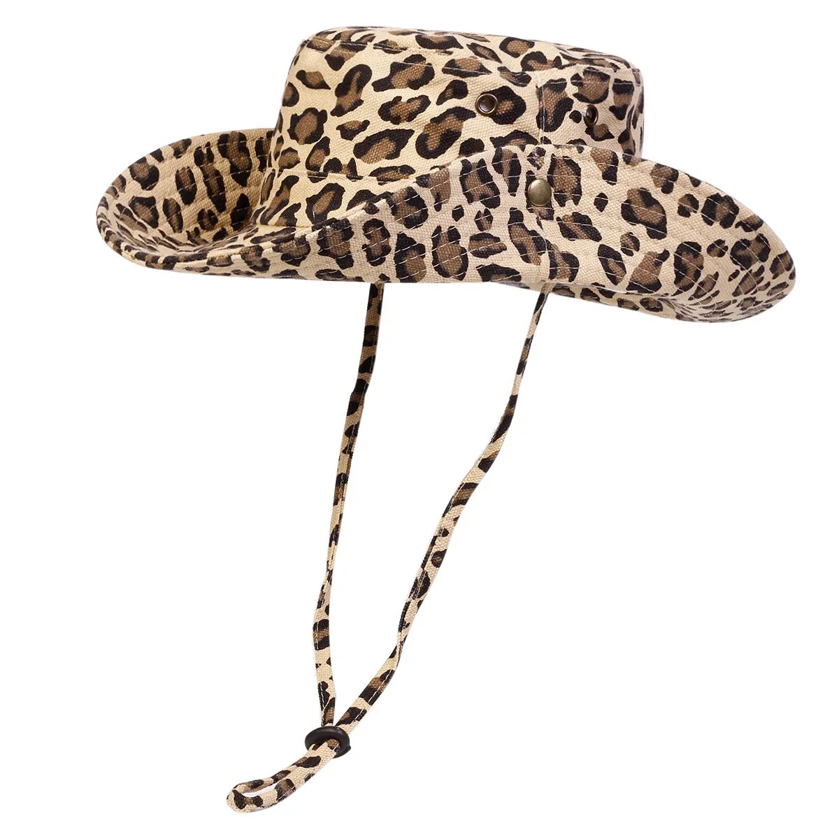 Men Leopard Print Big Brim Bucket Hats Fishermen Caps Outdoor Casual Cap Men Sunscreen Hat Adventure Hat