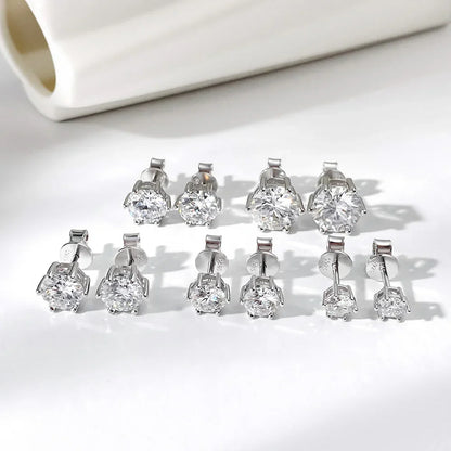 0.3-2 Carat Moissanite Stud Earrings S925 Silver Lab Diamond Earrings For Women Man Party Fine Jewelry