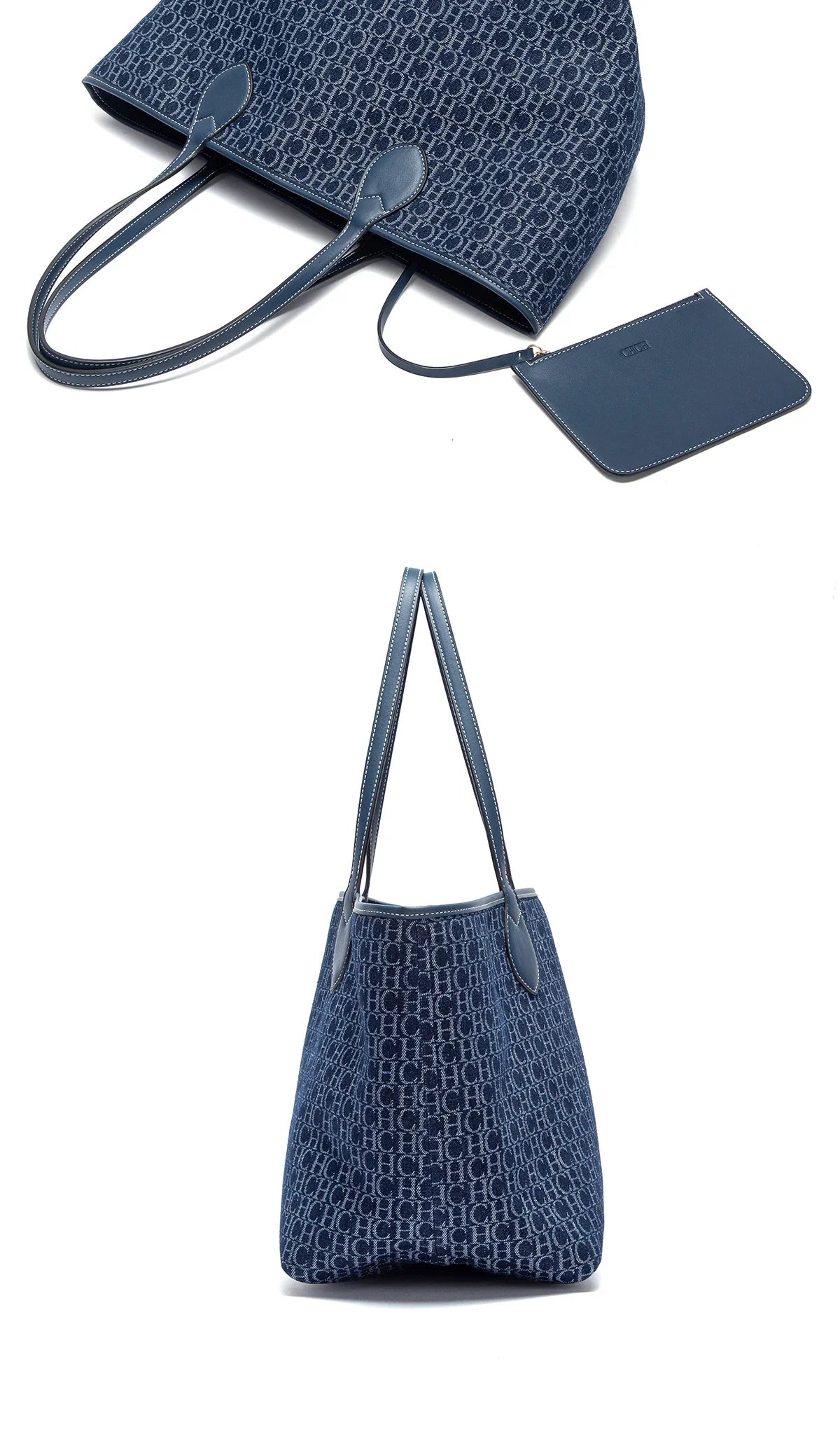 New Large Capacity Tote Bag Geometric Elegance Meets Dual-Tone Utility Versatile Double Sided Color Blocking Handbag