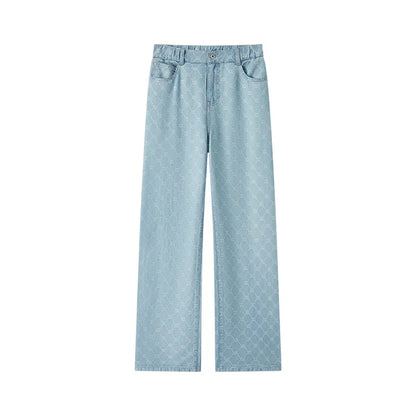 Semir Jeans Women Elastic Waist Long Trousers 2025 New Summer Version Cool Feeling Wide-leg Trousers