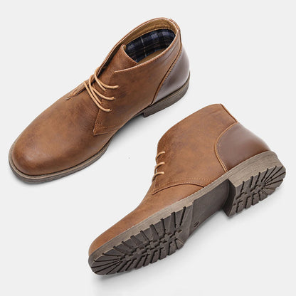 Retro American Style Men Desert Boots Ankle Boots Vintage Casual Leather Boots for Men