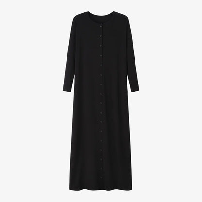 AS SS26 summer loose style button dress comfortable ribbing fabric dress o-neck lady clothes