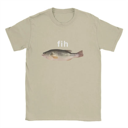 Funny Fih Fish Meme  T Shirt Summer  T Shirts For  Harajuku Casual Tee Shirt Short Sleeve Y2K Funny Clothing