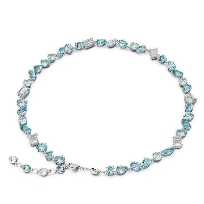 Candy Colorful Imitation Crystal Dopamine Unique Design Choker Necklace Bracelet Earrings, Jewelry for Women Bridal Gift