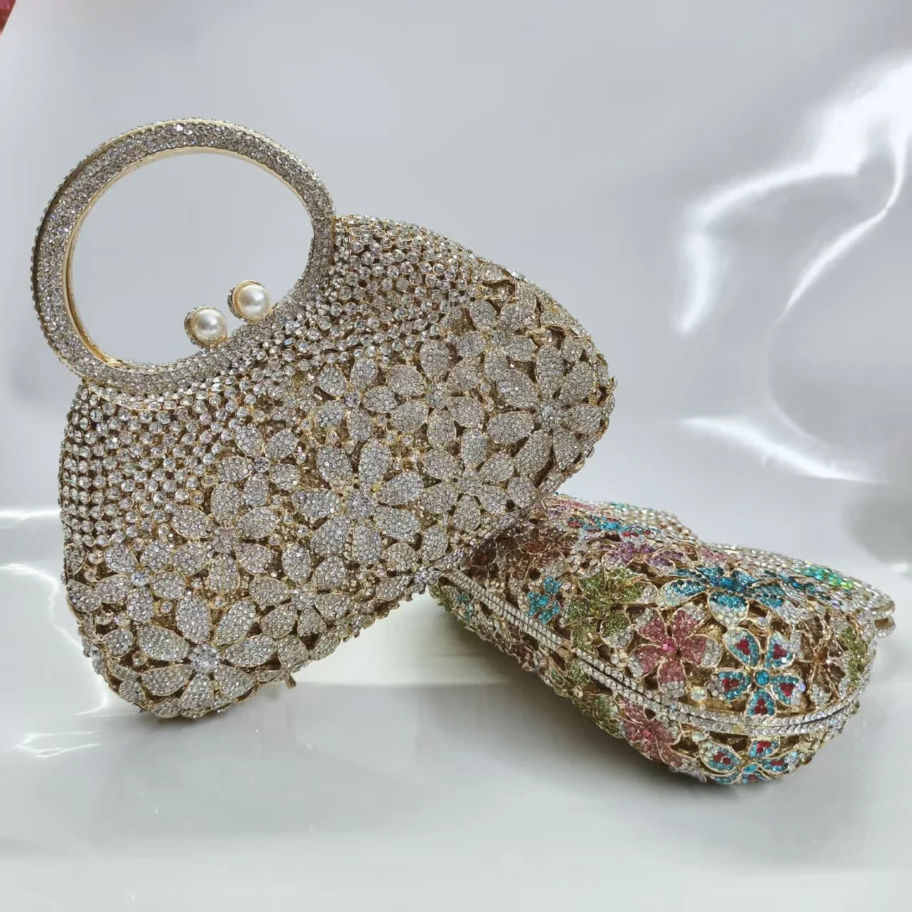 New Rhinestone Clutch Purse Women Elegant Wedding Party Bride Bag Prom Evening Handbag Sparkly Crystal Diamond Birthday Gift