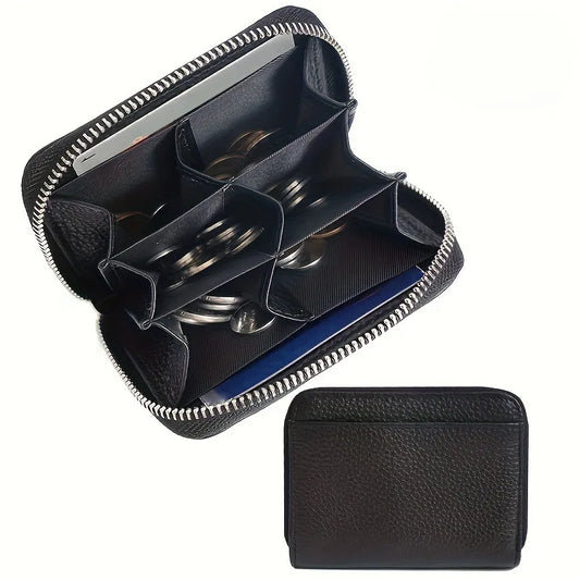 Nouveau porte-monnaie simple en cuir PU pour femmes et hommes, mini portefeuilles zippés, portable, avec plusieurs fentes pour pièces de monnaie, porte-cartes, petit portefeuille