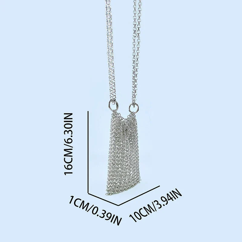 Metallic Hauberk Shoulder Bag Woven Ring Tote Chain Mail Designer Purses and Handbags Handmade Hollow Crossbody Bags for Women