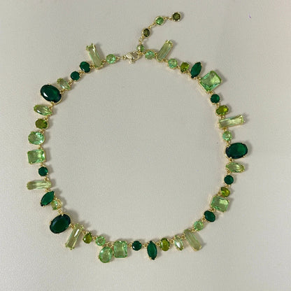 Candy Colorful Imitation Crystal Dopamine Unique Design Choker Necklace Bracelet Earrings, Jewelry for Women Bridal Gift